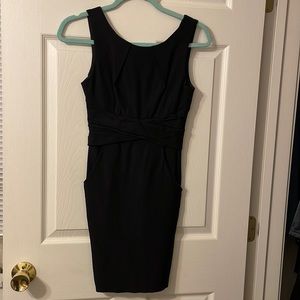 black fitted dress
